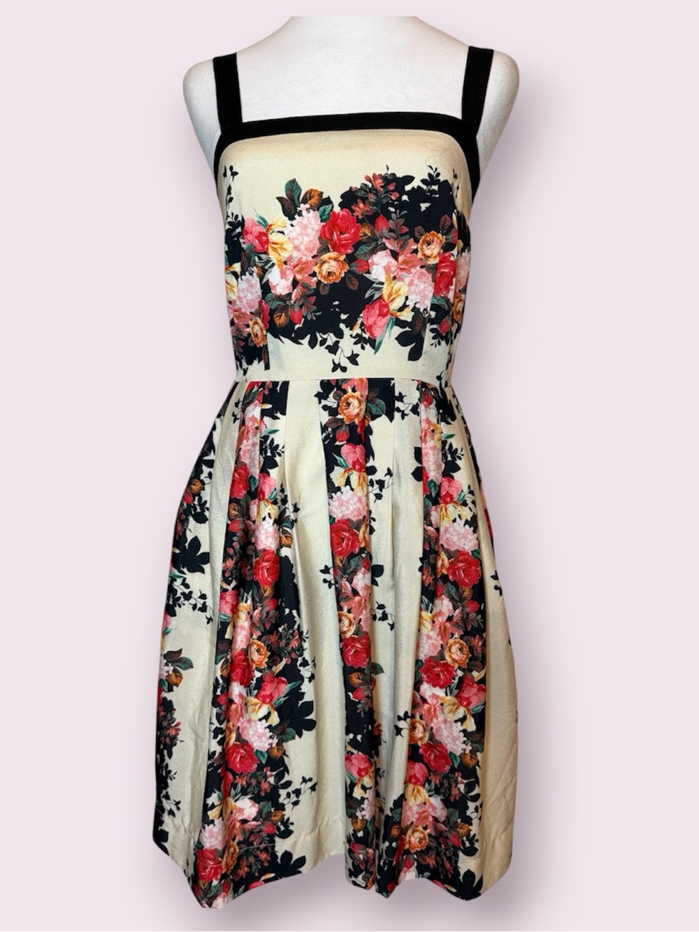 Myrtlewood of California Retro Fit & Flare Floral Sleeveless Dress Size Small